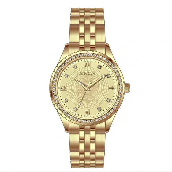 Invicta Wildflower 69218 Gold Bracelet Watch Round Gold Face & Dive Impact Case - Picture 4 of 6